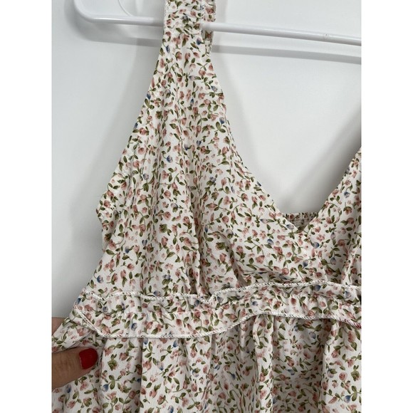 SHEIN Floral‎ tank Top, shrilled back frill trim ditsy Size Small - Picture 2 of 6